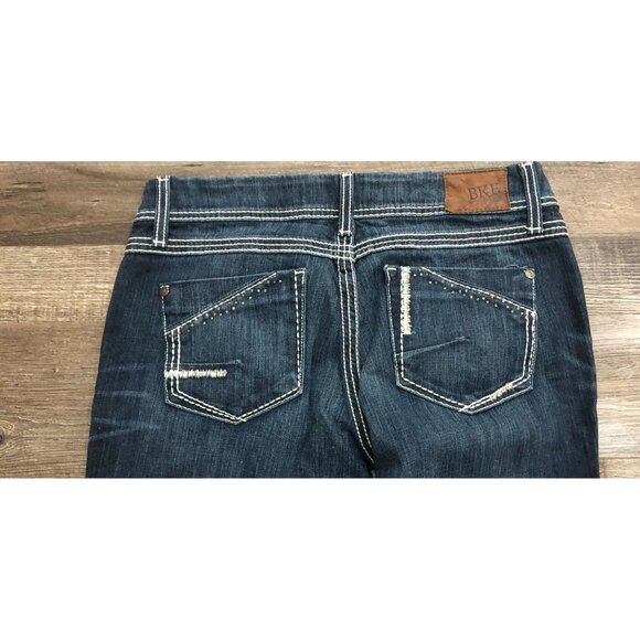BKE Womens Size 30 Sabrina Stretch Boot Cut Thick Stitch Blue Jeans 30x31.5 - Picture 3 of 11